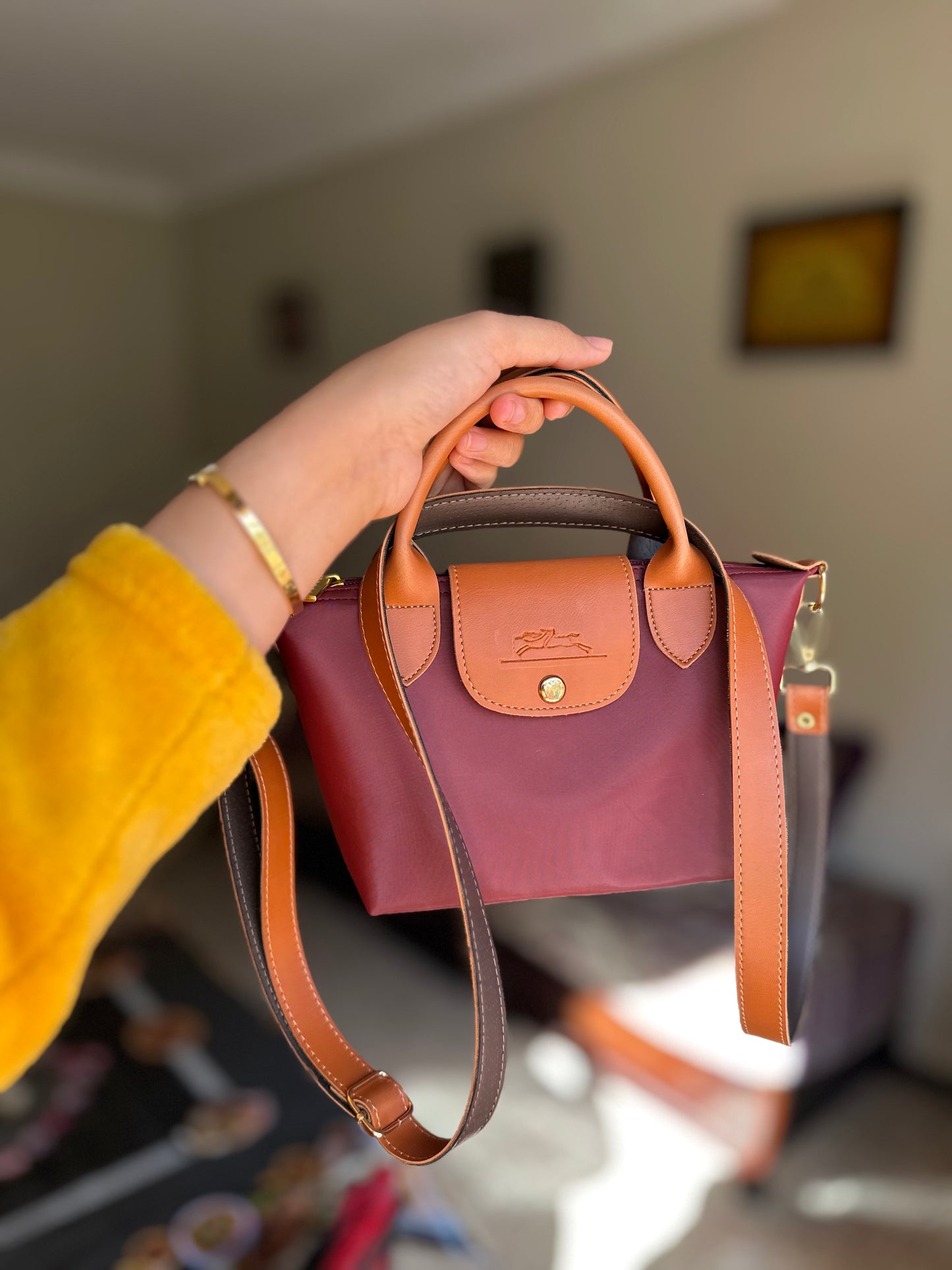 Mini sac Longchamp Le Pliage Bordeaux