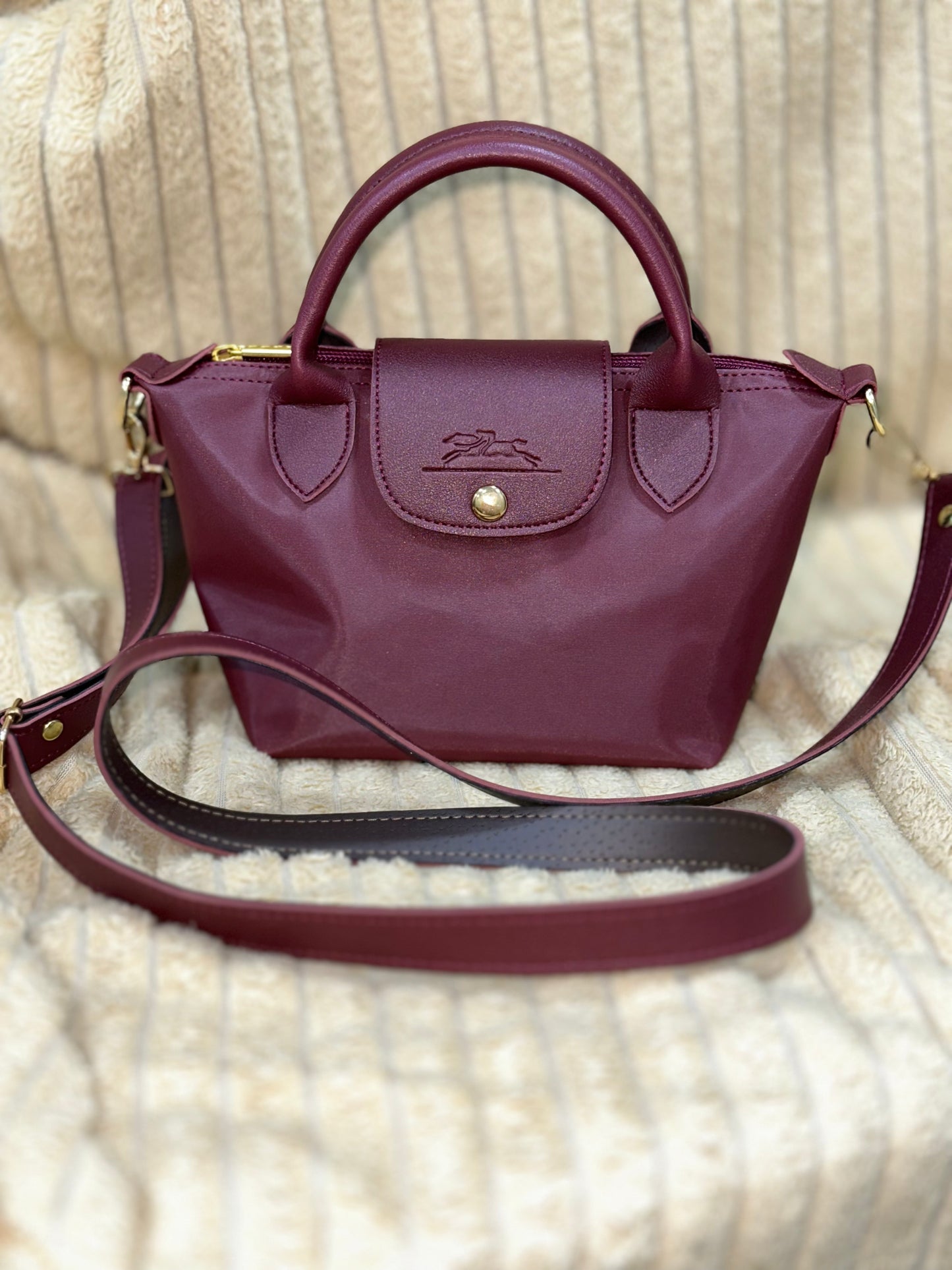 Mini sac Longchamp Le Pliage Bordeaux