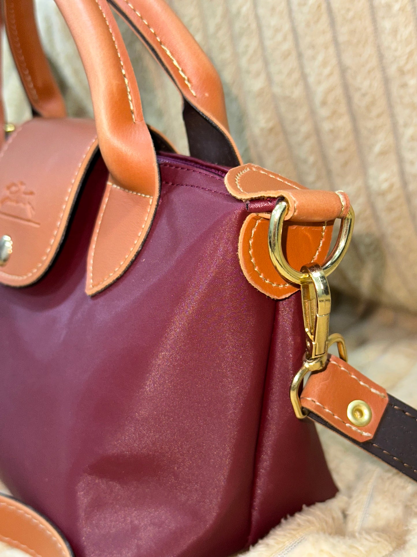 Mini sac Longchamp Le Pliage Bordeaux